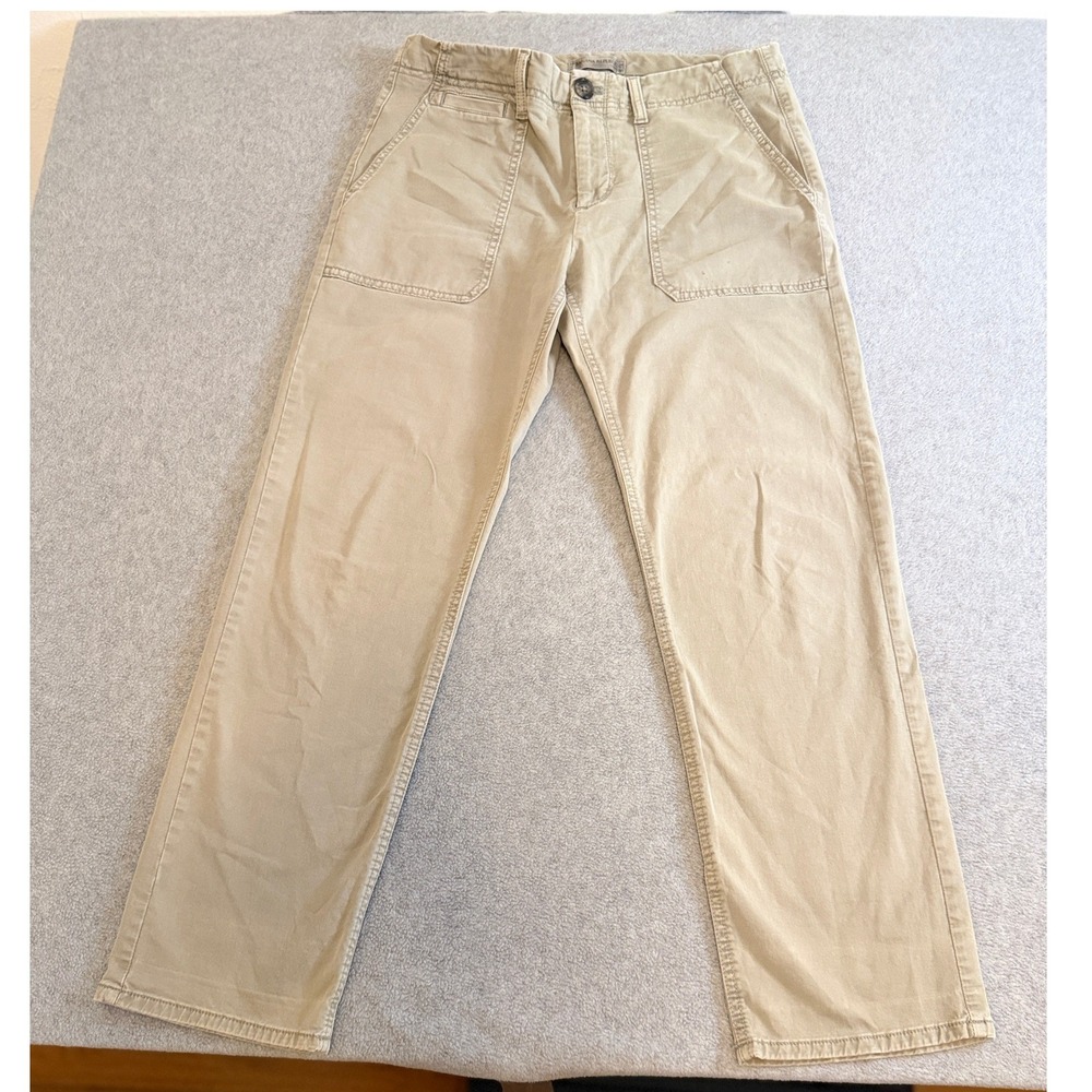 Banana Republic Green Khaki Utility Chino Pants Tan Straight Leg Stretch Size 4